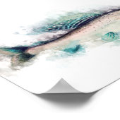 Poster Artic gris Aquarelle Art Pêche amateurs (Coin)