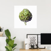 Poster Artichoke botanique aquarelle art (Bureau à domicile)