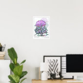 Poster Artichoke Plante Fleurs pourpres Médicinal Herbe A (Bureau à domicile)