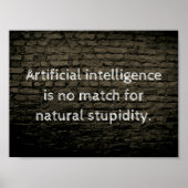 Poster Artificial intelligence joke (Devant)