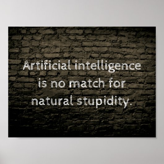 Poster Artificial intelligence joke (Devant)