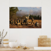 Poster Artillerie de terrain de tir des soldats (Cuisine)
