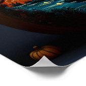 Poster artisanal et peint de citrouille d'Hallowee (Coin)