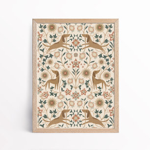 Poster Artisanat Art Populaire Art Canin Floral
