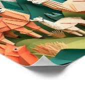Poster Artisanat en papier Alpacas Origami Scène 3D (Coin)