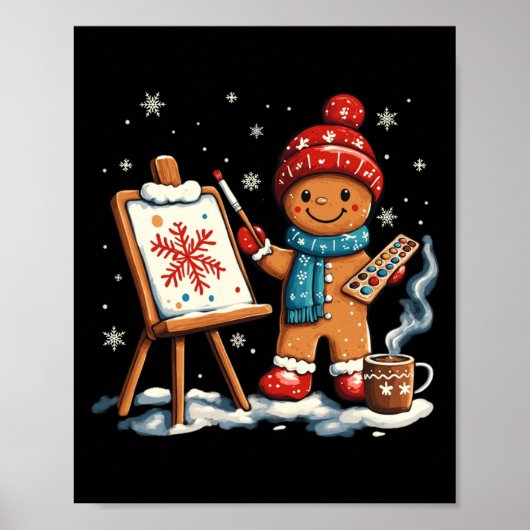 Poster Artist Gingerbread Painter Art Teacher Student Chr (Devant)