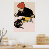 Poster Artiste avec chat (Cuisine)