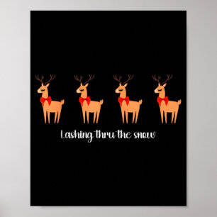 Poster Artiste de cils Noël Renne Esthéticienne Extension