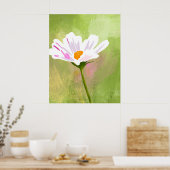 Poster Artiste Fleur Cosmos Blanc (Cuisine)