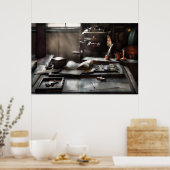 Poster Artiste graphique - Au bureau des imprimantes (Cuisine)