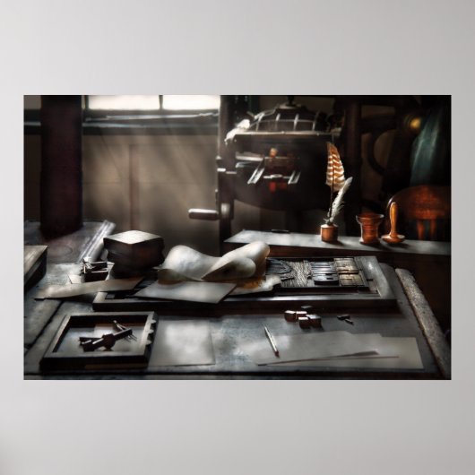 Poster Artiste graphique - Au bureau des imprimantes (Devant)