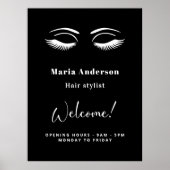 Poster Artiste maquillage noir blanc heures d'ouverture b (Devant)