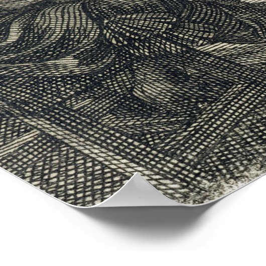 Poster Artiste peignant un portrait sur une grille pour u (Coin)