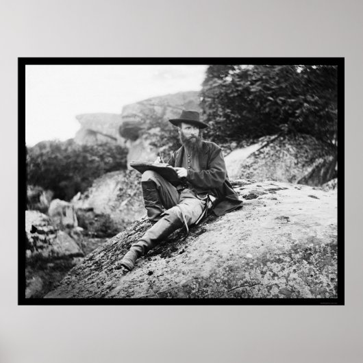 Poster Artiste Sketching the Gettysburg Battlefield 1863 (Devant)