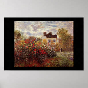 Poster Artiste vintage de peinture de fleurs de jardin de
