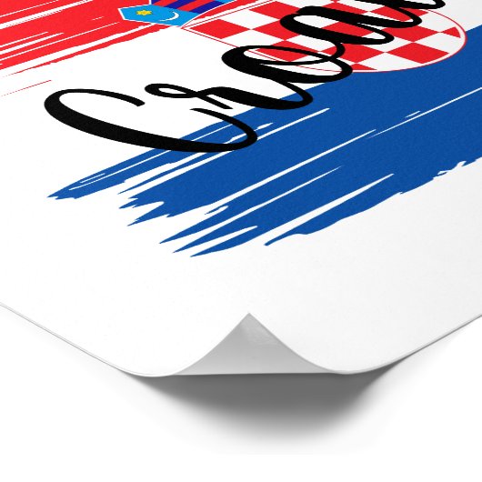 Poster Artistic Brushstroke Croate Flag (Coin)