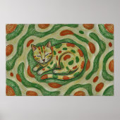 Poster Artistic Calico Cat Camouflage Abstract Pattern (Devant)