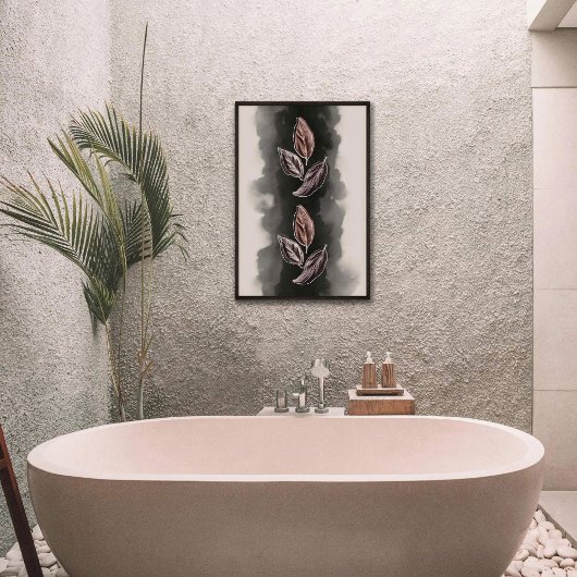 Poster Artistique Mid-Century Moderne botanique Feuilles 