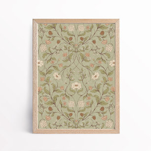 Poster Arts et artisanat de style vintage Floral forestie