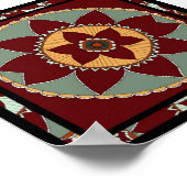 Poster Arts et artisanat Fleur Mandala-print (Coin)