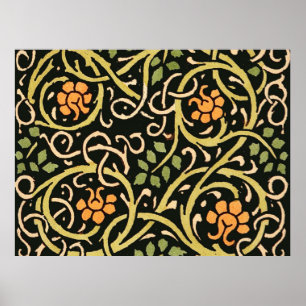 Poster Arts et artisanat vintage motif floral Roycroft