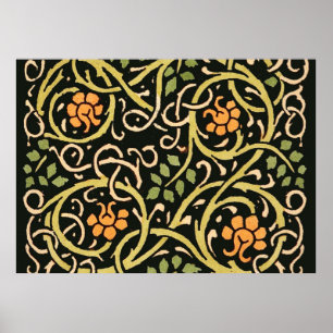 Poster Arts et artisanat vintage motif floral Roycroft