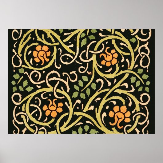 Poster Arts et artisanat vintage motif floral Roycroft (Devant)