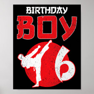 Poster Arts Martiaux Anniversaire Karaté Taekwondo 6 Ans