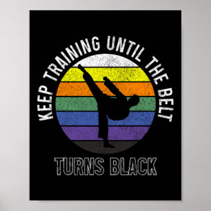 Poster Arts martiaux Black Belt Jiu Jitsu Taekwondo Karat