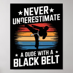 Poster Arts martiaux Black Belt Karate Jiu Jitsu Taekwond