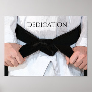 Poster Arts martiaux Ceinture noire Dédication Motivation
