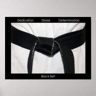 Poster Arts martiaux Ceinture noire Motivation