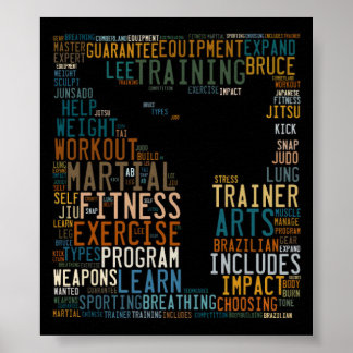 Poster Arts martiaux Creative Word Cloud Imprimer
