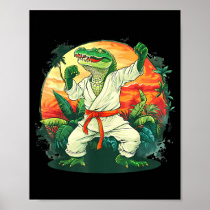 Poster Arts martiaux de crocodile de karaté MMA Taekwondo