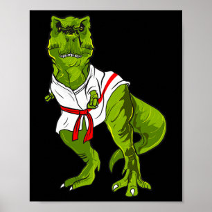 Poster Arts martiaux de dinosaure ninja drôle de judo kar