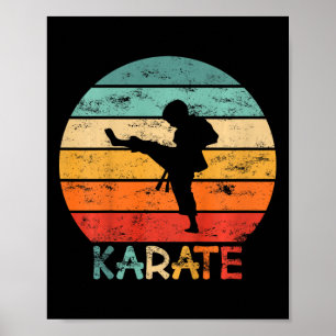 Poster Arts martiaux de karaté pour enfants Motif grunge