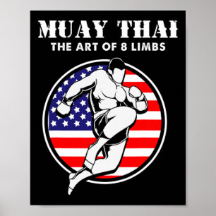 Poster Arts martiaux de kickboxing L'art des 8 membres Mu