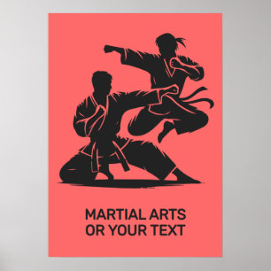 Poster Arts martiaux de texte et de couleur personnalisés