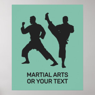 Poster Arts martiaux de texte et de couleur personnalisés