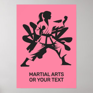 Poster Arts martiaux de texte et de couleur personnalisés