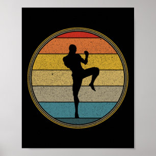 Poster Arts Martiaux Mixtes Vintage Rétro Mma Kickboxing