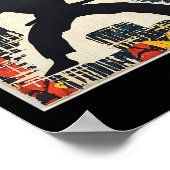 Poster Arts martiaux Silhouette Abstraite (Coin)