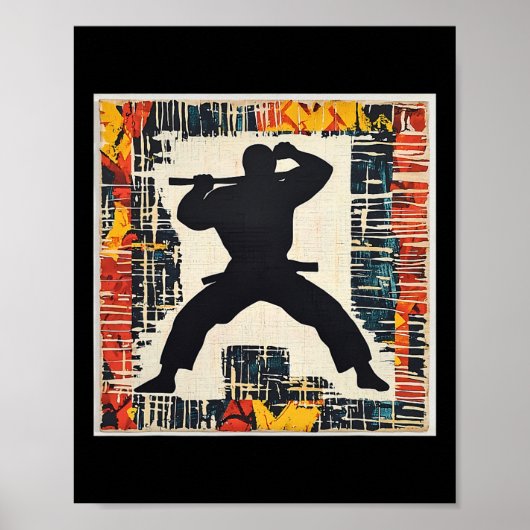 Poster Arts martiaux Silhouette Abstraite (Devant)