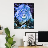 Poster *~* Artsy AP23 Bleu céleste artistique LION (Bureau à domicile)