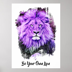 Poster *~* Artsy AP23 Peinture Artistique Violet LION