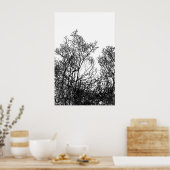 Poster Artsy arbre moderne noir et blanc (Cuisine)