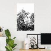 Poster Artsy arbre moderne noir et blanc (Bureau à domicile)