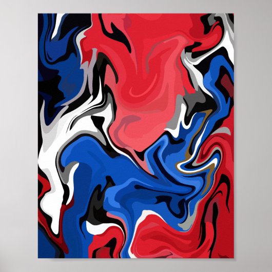 Poster Artwork Abstrait dynamique avec couleurs en gras (Devant)
