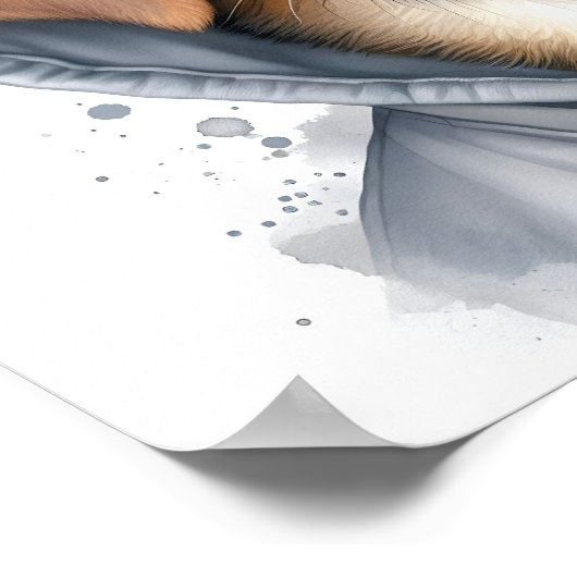 Poster Artwork d'aquarelle Chien Brown dans un Sweat - sh (Coin)