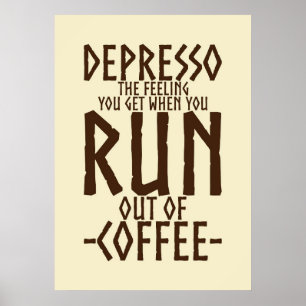 Poster Artwork de café Lover Depresso